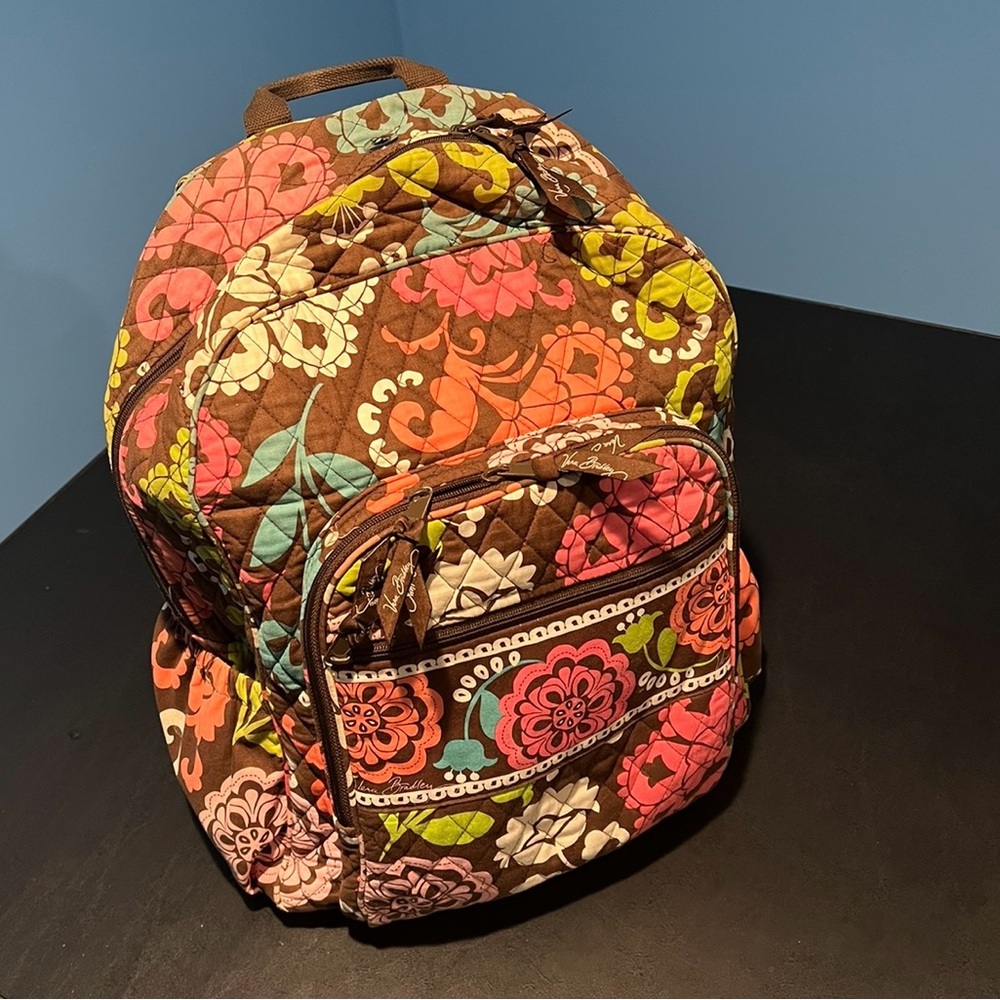 Vera Bradley Full Size Paisley Retired Lola Backpack Quilted School College